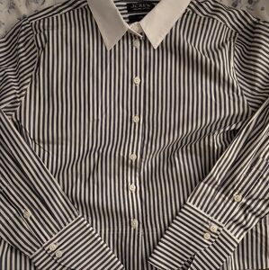 J. Crew Striped Oxford